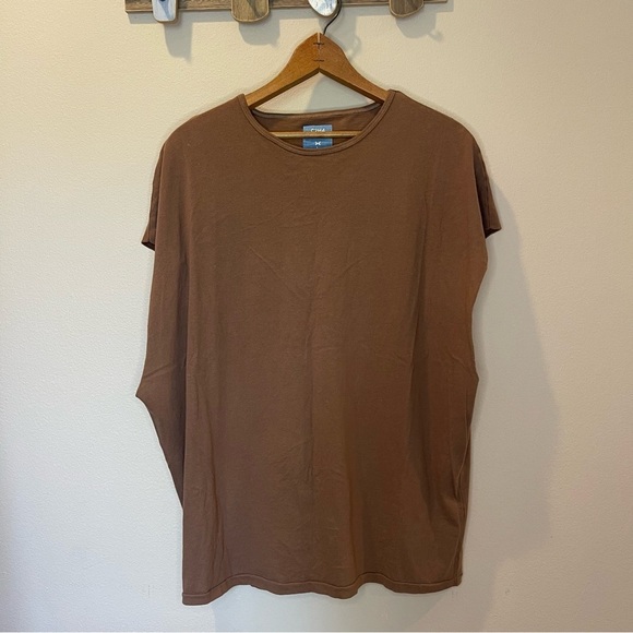 C2H4 Brown Oversized T-Shirt Size L - Picture 1 of 6